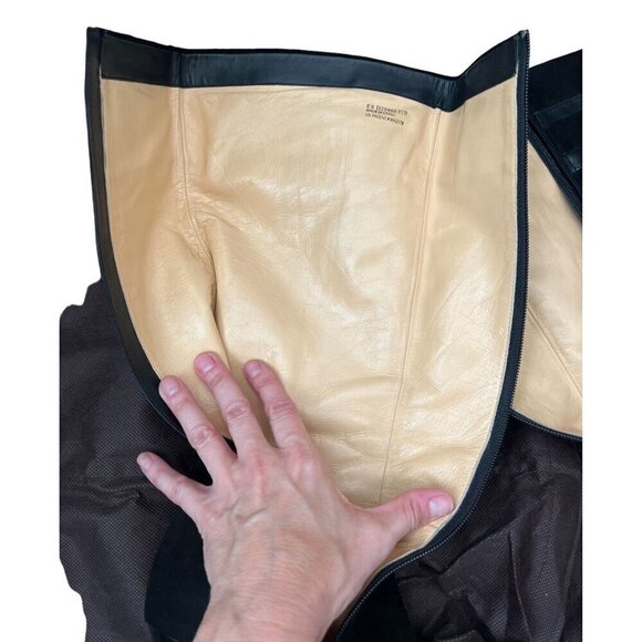 Cole Haan Black High Heel Knee-High Nicole Air Boots Buckle Detail Size 8.5 - Picture 12 of 13